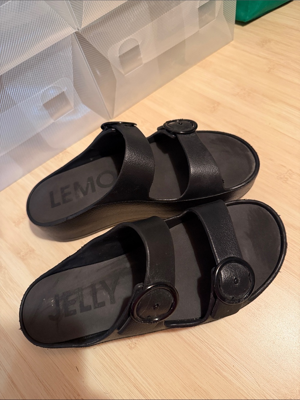 Women's Black Dual-Strap Slide Sandals